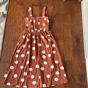 Blu Pepper Kids Dress in Brown and White